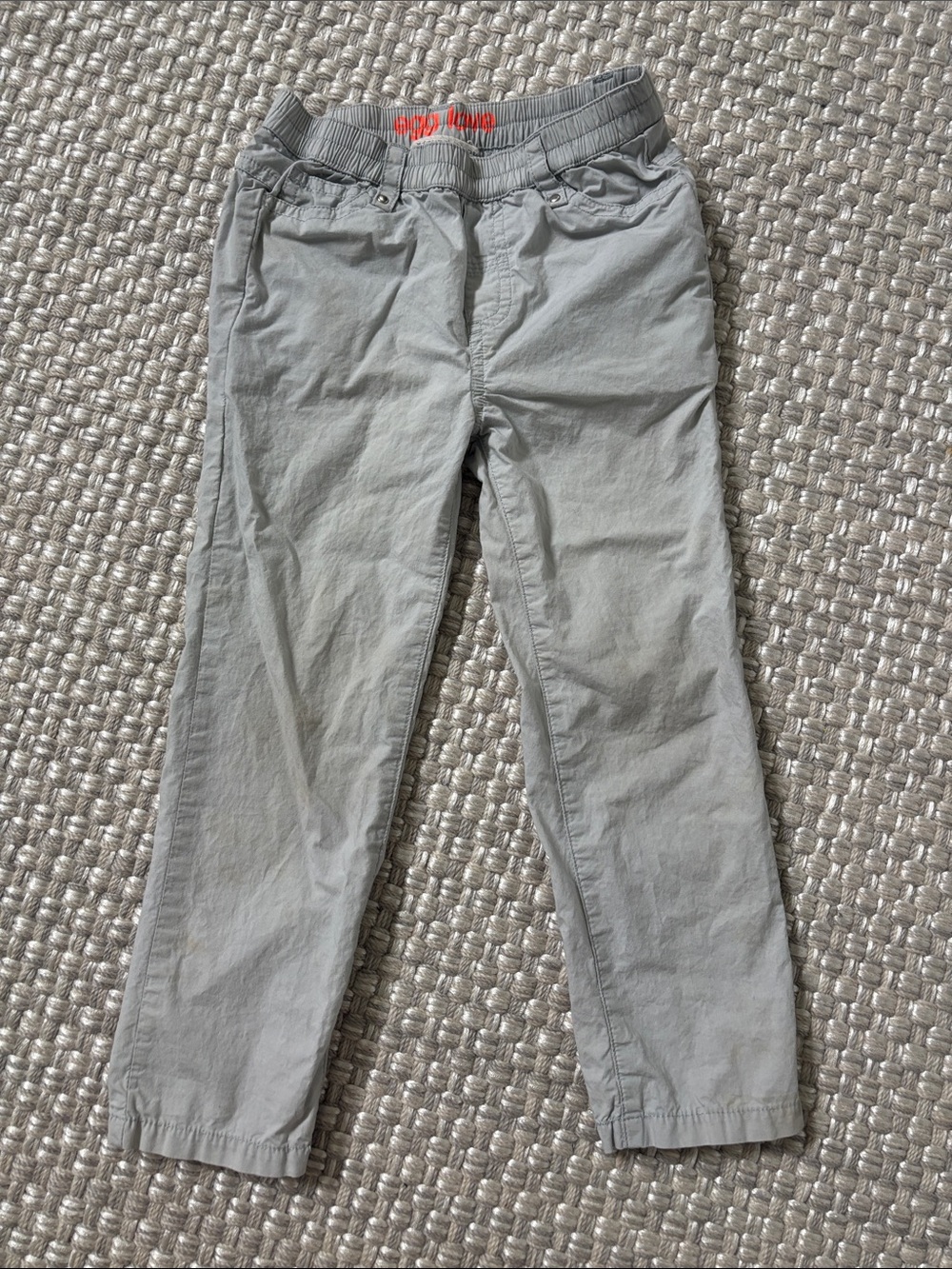 Boy's Lightweight Elastic-Waist Pants — Gray